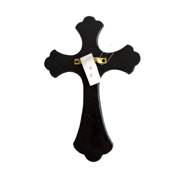 Decorative Wall Cross With Embellished Rhinestones & Turquoise Floral Pattern 7. - Picture 3 of 5